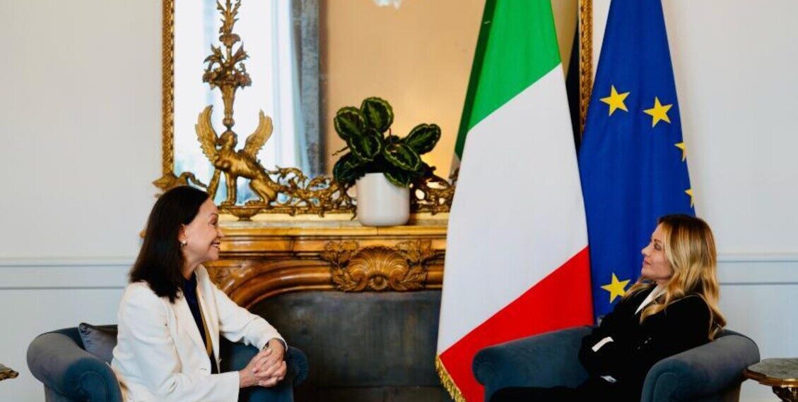 La premio Nobel per la pace Machado ricevuta da Meloni