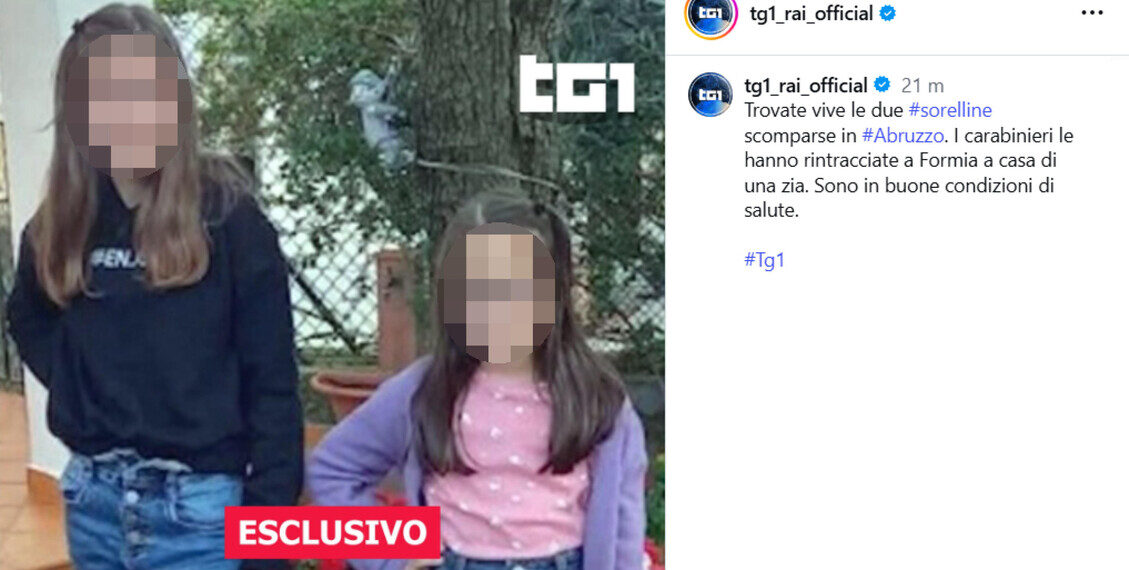 Ritrovate le sorelle scomparse, erano a casa dello zio a Formia