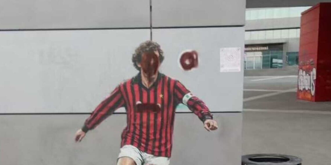 Casa Milan, vandalizzato il murales dedicato a Franco Baresi