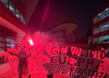 Bloccato corteo pro Pal a Torino, la polizia usa l’idrante
